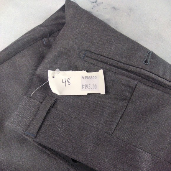 BARONI Couture Super 150s Wool Dress Pants Size 48 Brown Mid Rise Flat Front - Picture 5 of 7